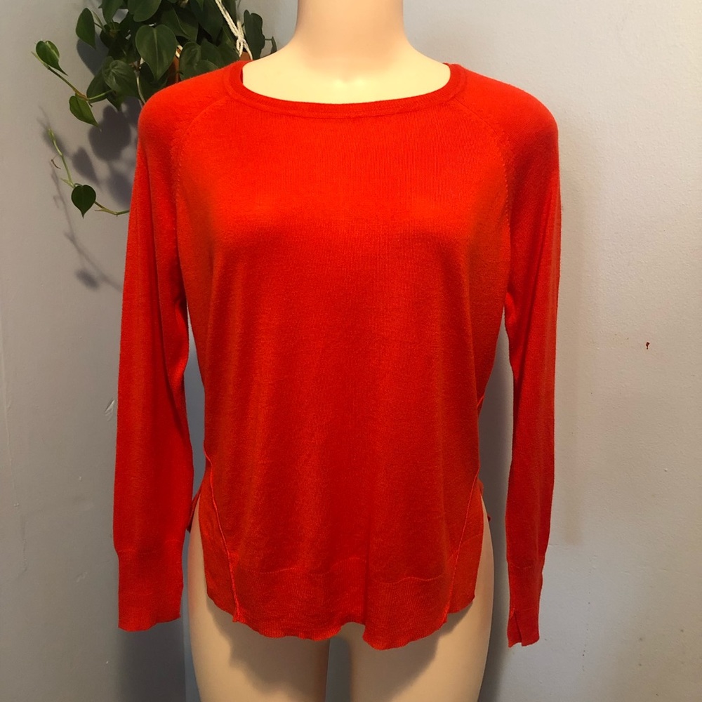 Zara long sleeve knit top shirt sweater soft woman’s Medium red